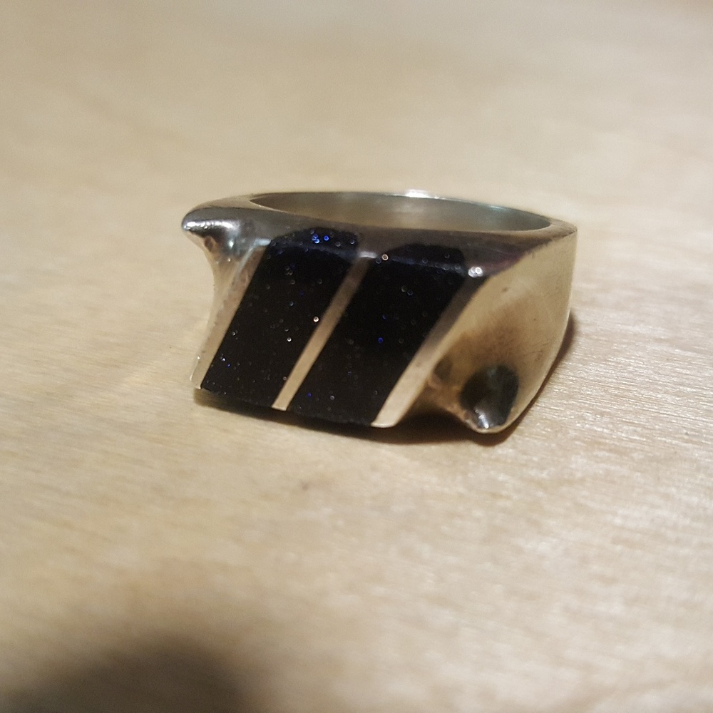 vintage TAXCO sterling & purple goldstone ring